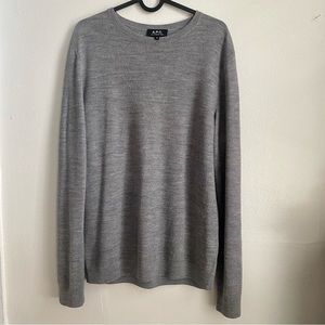 APC Mens Grey Knit Sweater